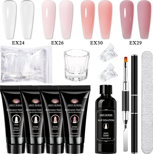 Smei Permanent Maniküre-Werkzeugset, 11-teilig, Poly Extension Gel & Slip Solution - Bild 1