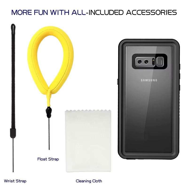 Wasserdichte Handyhülle für Samsung Galaxy S26 S25 S23 S22 S21 Ultra S20 S10 S9 Plus mit Displayschutz und Schwimmriemen in Schwarz - Bild 6