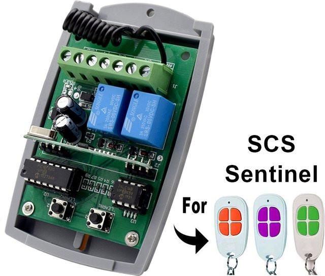 Sentinel Universal Garagentor Fernbedienung Empfänger 433,92 MHz mit 2 Kanälen für 12V und 24V - Bild 1