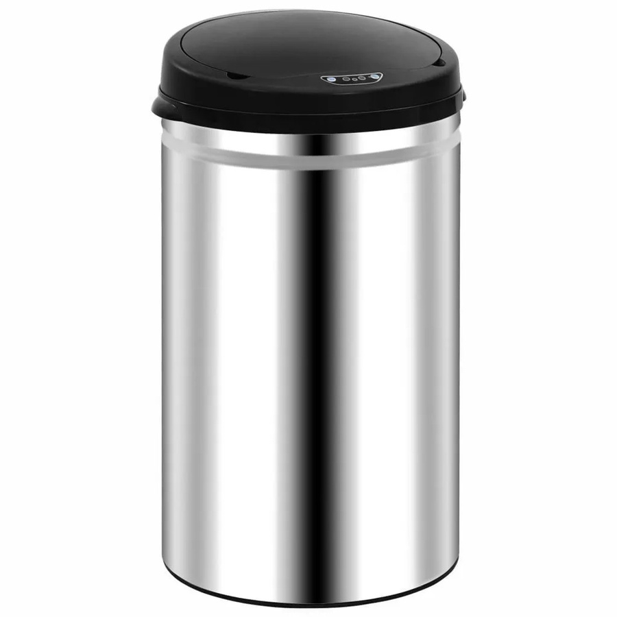 DELUKE Sensor Mülleimer aus Edelstahl in Silber, 40L mit Bewegungssensor und Deckel, B/T/H: 67,5 x 30,5 x 40 cm - Bild 2