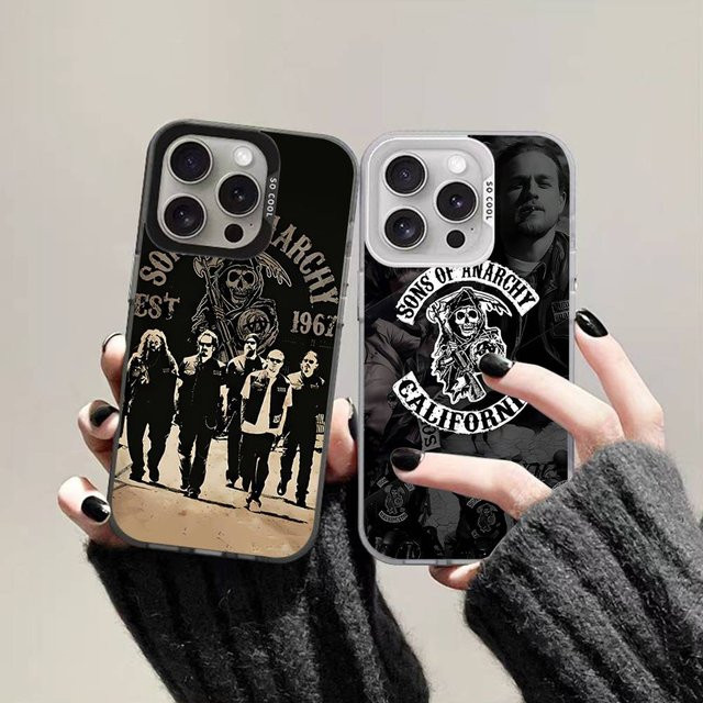 Mesuca Handyhülle Sons of Anarchy Design für iPhone 11 bis 17 Pro Max Plus X XR XS, Stoßfeste Bumper-Hülle, Mehrfarbig - Bild 1