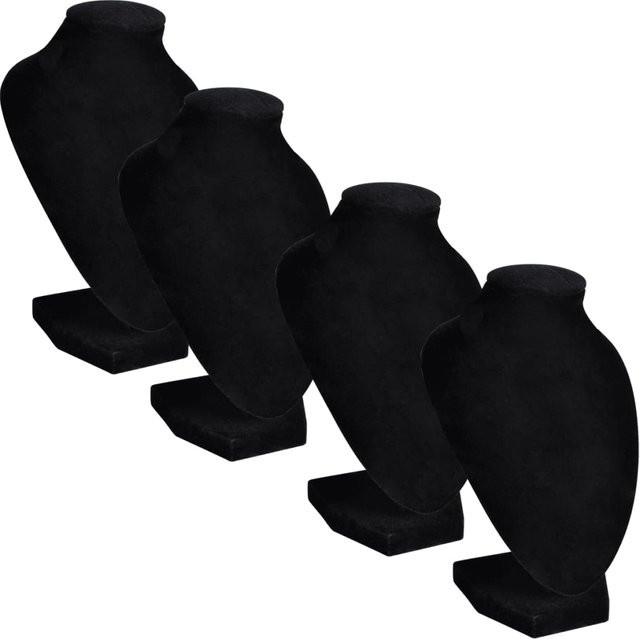 Schmuckbüste aus Filz von VD Home Furnishing, Schwarz, 4er-Set, B: 9 cm, T: 8,5 cm, H: 15 cm - Bild 1