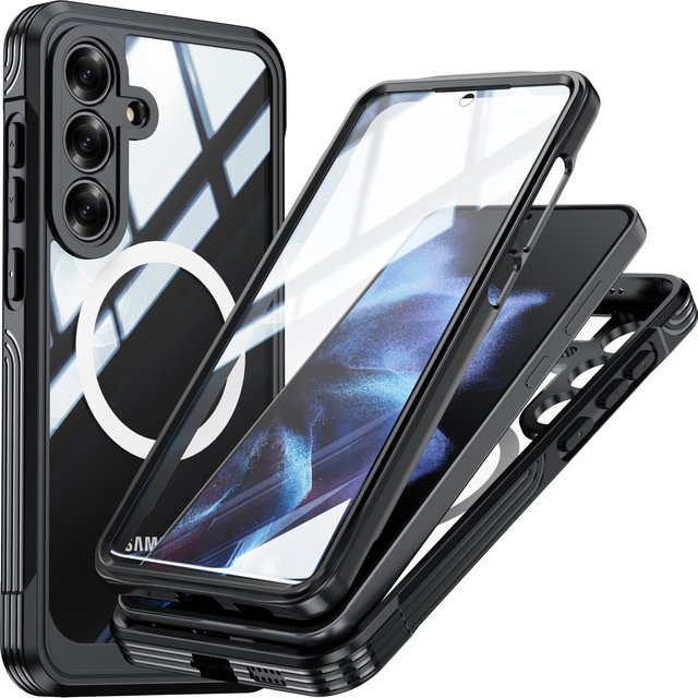 Shellbox Sturzsichere Handyhülle in Schwarz für Samsung Galaxy S25 FE, S25Edge und S24 Ultra mit gepanzertem Design - Bild 1