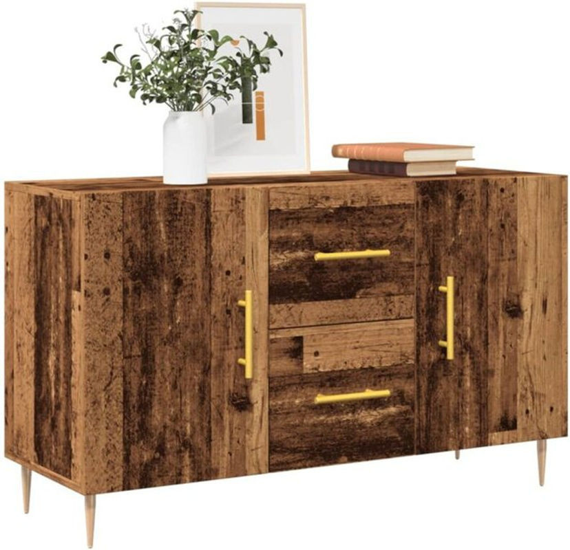 Sideboard im Industrial Design von Vidaxl in Braun aus Holzwerkstoff und Metall, B/T/H: 100 x 36 x 60 cm - Bild 1