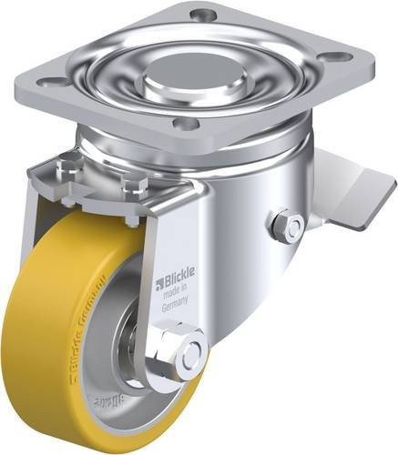 Blickle Lenkrolle LH-ALTH 80K-ST mit Feststeller in Silber und Braun, Rad-Durchmesser: 80 mm, Tragfähigkeit: 200 kg - Bild 1