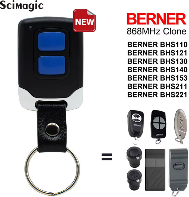 BERNER 868 MHz Fernbedienung als Klon für Garagentor-Türöffner der Modelle BHS110 BHS121 BHS130 BHS140 BHS153 BHS211 BHS221 - Bild 1