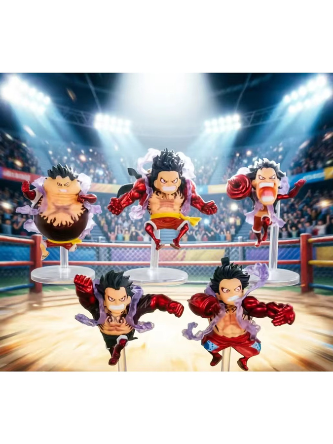 Bandai One Piece Gear 4 Luffy Actionfigur, 5-teiliges Set, Q-Version Anime - Bild 5