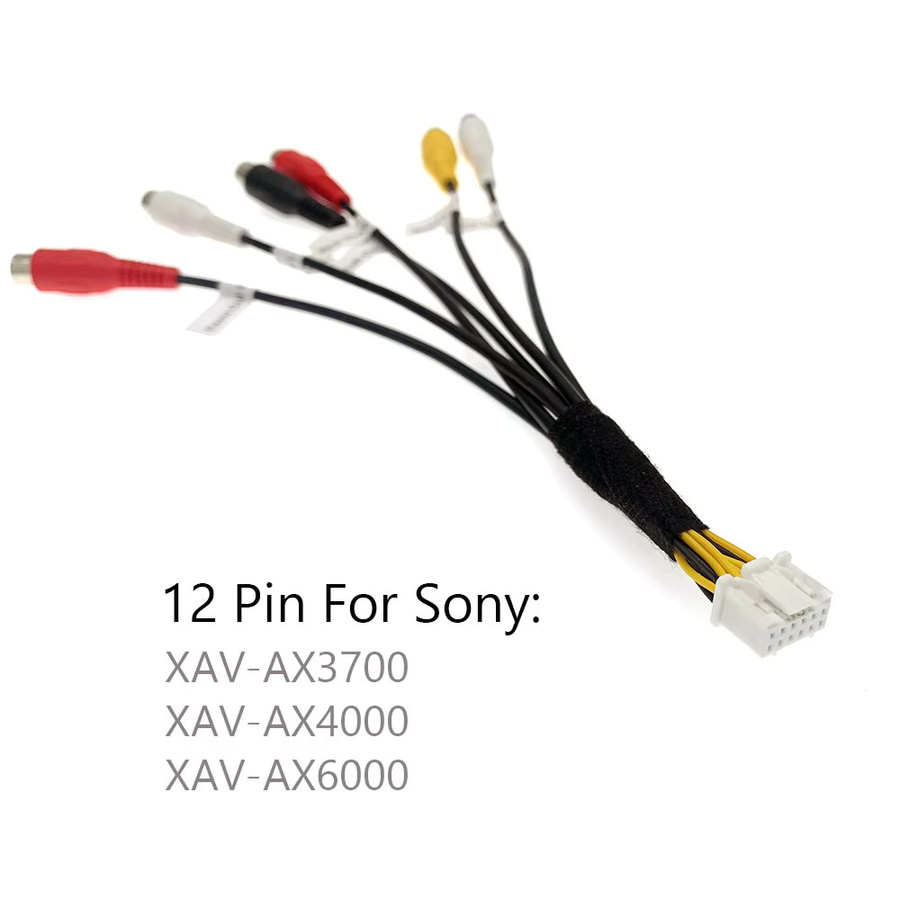 Sony Auto-Stereoanlage Adapter mit 12-Pin Front- und Heck-Sub-Ausgang sowie RCA-Anschluss für Rückfahrkamera in Multicolour für XAV-AX3700 XAV-AX4000 XAV-AX6000 - Bild 2