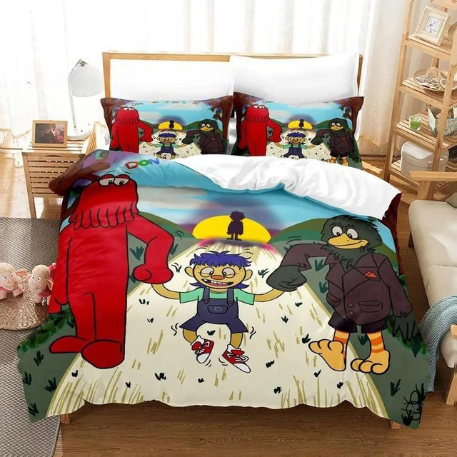 Bettwäsche Set Don't Hug Me I'm Scared von Lodestar mit Motiv, Mehrfarbig, B/H: 135 x 200 cm - Bild 1