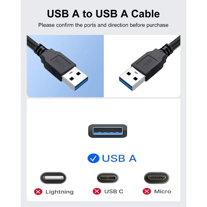 FTBTOC USB 3.0 A-zu-A-Kabel in Schwarz für stabile Datenübertragung mit 5Gbps Hochgeschwindigkeit - Bild 4