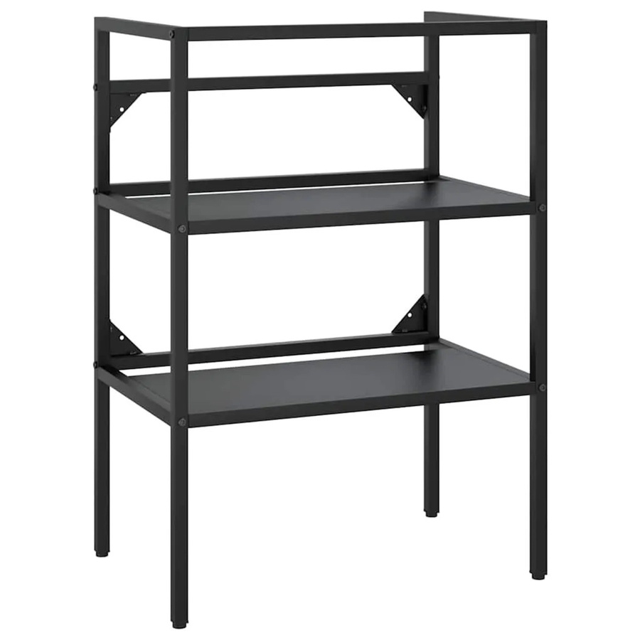 vidaXL Badezimmer Waschtischgestell aus pulverbeschichtetem Eisen in Schwarz, B/T/H: 59 x 38 x 83 cm - Bild 2