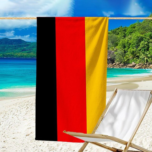 Strandtuch Deutschland Flagge und Karte aus Mikrofaser von Happiness Goods B, schnelltrocknend und leicht, B/H: 80 x 160 cm - Bild 1