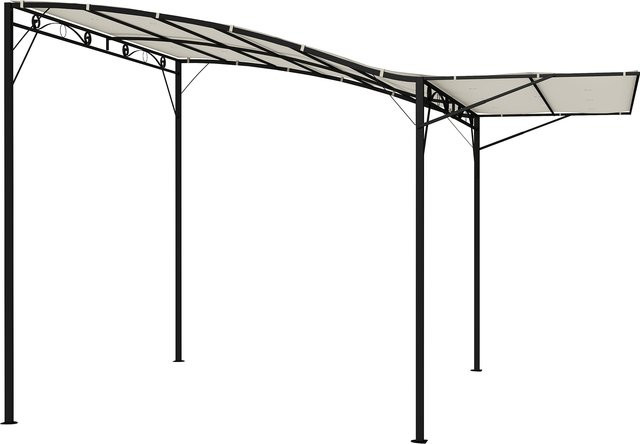 Outsunny Pergola Pavillon aus Stahl mit verstellbarem Dach und wasserabweisendem Sonnenschutz in Cremeweiß, B/T: 3 x 2,5 m - Bild 1