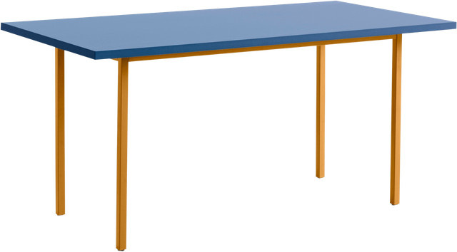 HAY Two Colour Esstisch Rechteckig in Blau Multicolour aus Valchromat und Stahlrohr - Bild 1