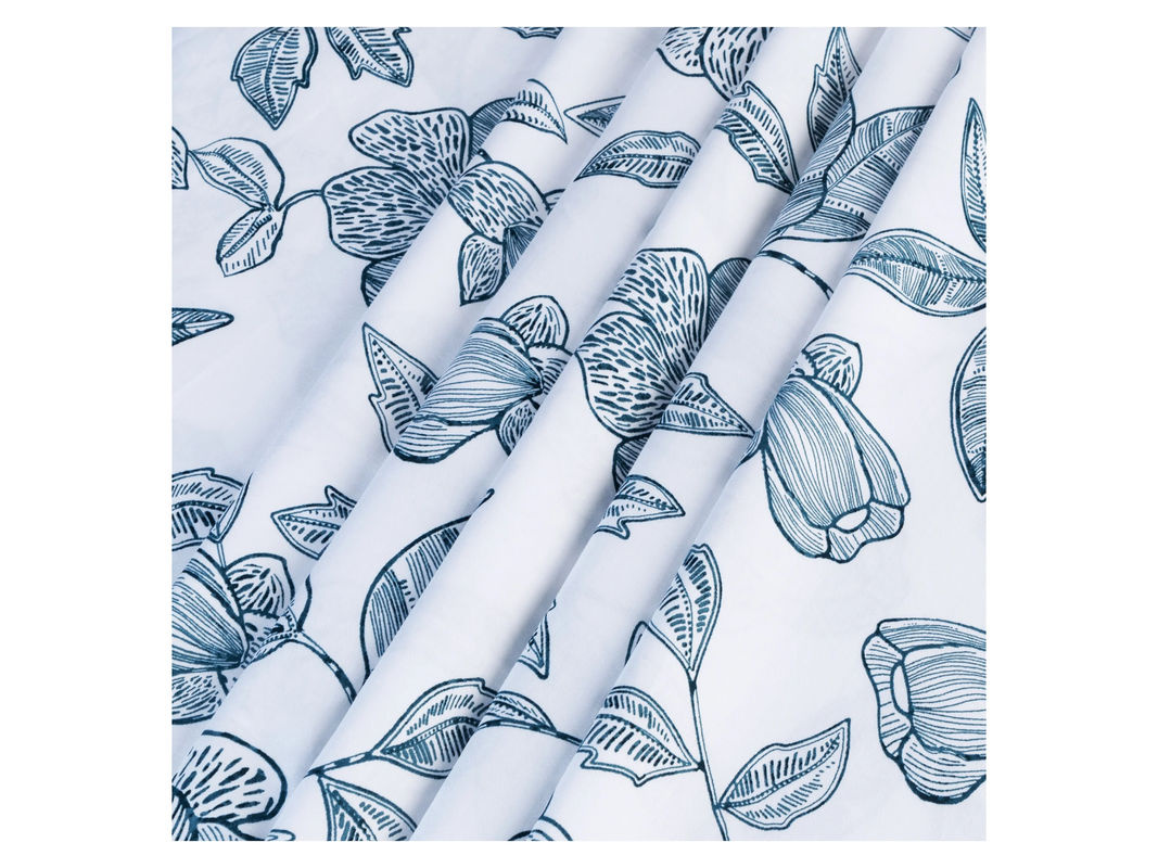 LIVARNO HOME Mako-Satin Bettwäsche Set Blumen Blau Weiß, B/H: 135 x 200 cm und 80 x 80 cm - Bild 3