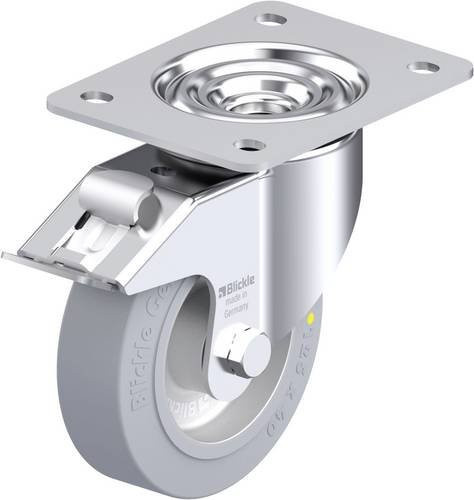 Blickle Stahlblech-Lenkrolle LK-ALEV 125K-3-FI-SG-AS in Silber, Rad-Durchmesser: 125 mm, Tragfähigkeit: 250 kg - Bild 1