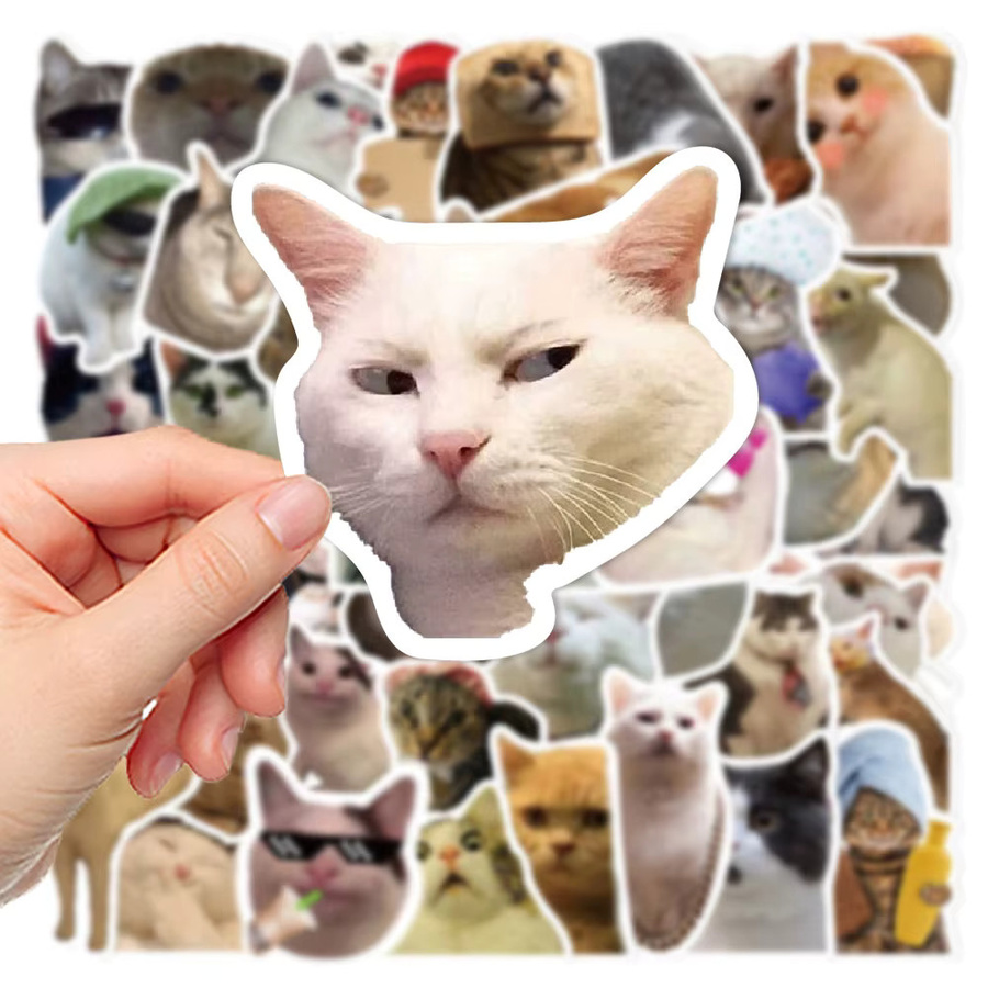 Rspctou Tier-Katzen-MEME-Graffiti-Aufkleber, wasserdicht, multicolor - Bild 3