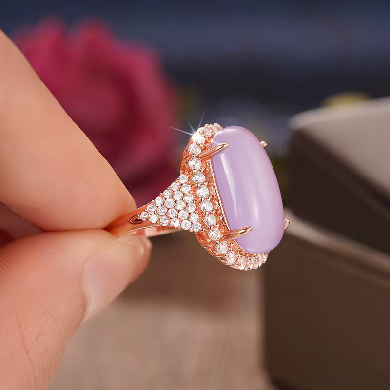 Huitan Ringe, Imitation Mondstein, Zirkonia, Roségold, Damen - Bild 3