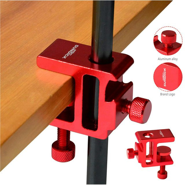 Alloet Tischklemme aus Aluminiumlegierung in Rot, verstellbare Lichtmast-Montageklemme und Laternenhalterung für einen Durchmesser von 10–12 mm - Bild 1