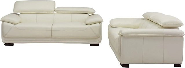 Couchgarnitur Macelo Vente-unique in Elfenbein mit 3-Sitzer und 2-Sitzer - Bild 1