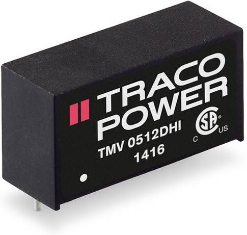 TracoPower TMV 1215SHI DC/DC-Wandler Print Schwarz 12 V/DC zu 15 V/DC 66mA 1W 1 Ausgang - Bild 1