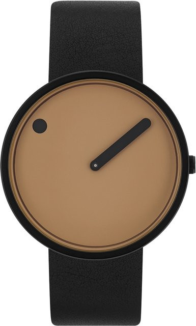 Picto Armbanduhr, Quarz, Edelstahl, Leder, Braun, 40 mm, Unisex - Bild 1