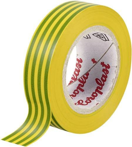 Coroplast 302 Isolierband Grün und Gelb, Breite: 15 mm, Länge: 25 m - Bild 1