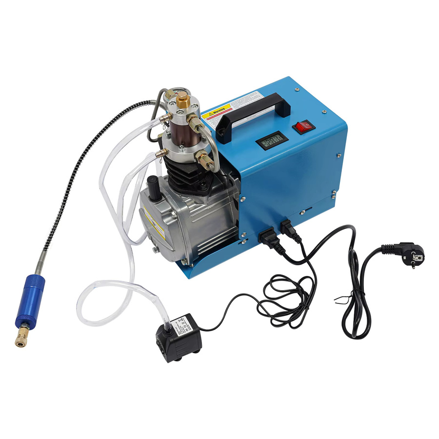 Elektrischer Hochdruck-Luftkompressor 1800W mit 30MPa und 2-Stufen-Kompression in Blau für Luftgewehre und Spritzpistolen - Bild 2