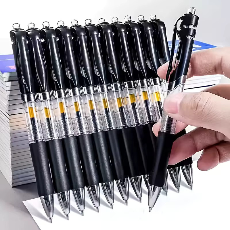 Set mit 15 transparenten Gelstiften mit 0,5 mm mittlerer Spitze in Schwarz und Multicolour - Bild 2