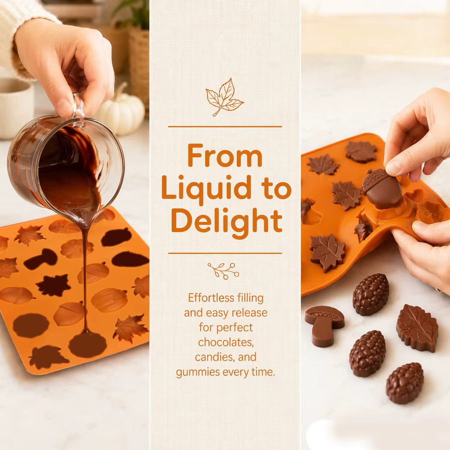 Harvest Silikon-Backform Orange für Schokoladen-Mousse, Süßigkeiten und DIY-Projekte wie Seife oder Kerzen - Bild 2