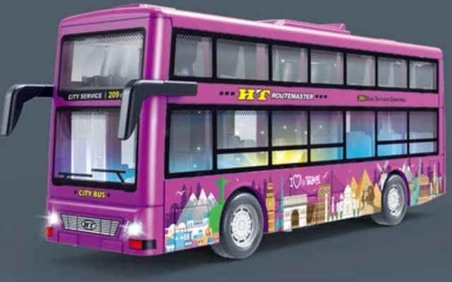 Linyi toy car Doppeldecker Stadtbus, Spielzeug Fahrzeug, mit Licht und Musik, ab 3 Jahre - Bild 1
