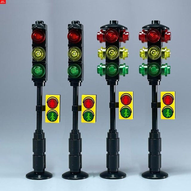 Yiran toy MOC Bausteine Bahnverkehr Stadt Rote Ampel 6–12 Jahre - Bild 1