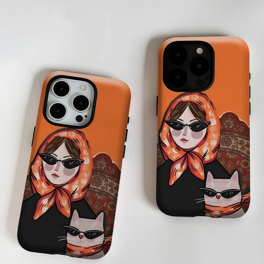 Robuste Duo-Handyhülle von Potdemiel für iPhone 17 16 15 14 13 Pro Max Plus mit Magnetfunktion in Orange - Bild 5