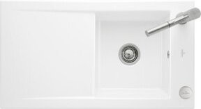 Villeroy & Boch Spüle Timeline 50 Flat bündig in Weiß mit Ablagegarnitur und Excenterbetätigung - Bild 1