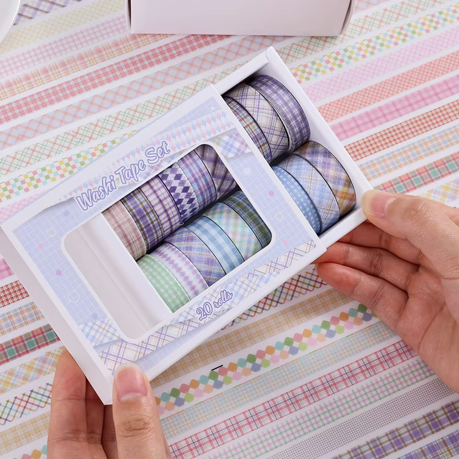 20 Rollen buntes Washi-Tape von icceemee in Multicolor für Scrapbooking und Journaling - Bild 1