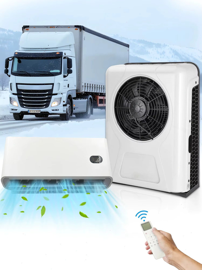 Treeligo Split-Klimaanlage für LKW, Wohnmobil und Camper, 10500 BTU, 12V/24V, Farbe: Weiß, B/T/H: 60,0 x 49,0 cm - Bild 6