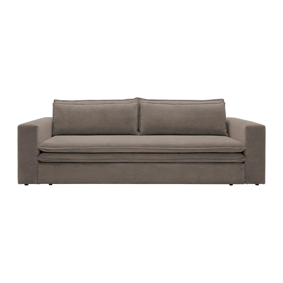 Vente-unique Schlafsofa Tilia in Taupe mit Cord-Bezug und moderner Designfunktion, Breite: 244 cm - Bild 2