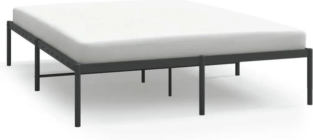 vidaXL Bettgestell aus Metall in Schwarz, klassisches Design, pulverbeschichtet, B/T/H: 150 x 200 cm - Bild 1