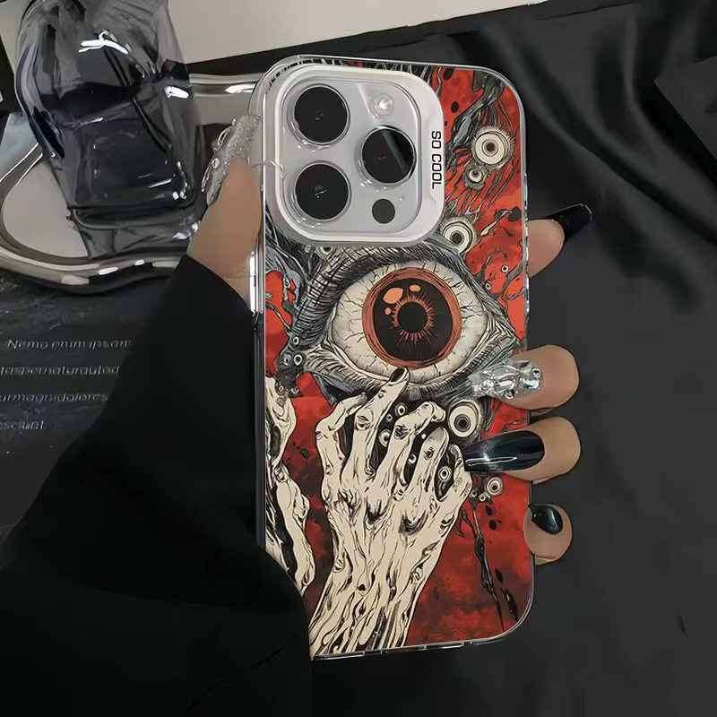 Stoßfeste Handyhülle mit Devil Eyes Muster für iPhone 11 bis iPhone 17 Pro Max - Bild 2
