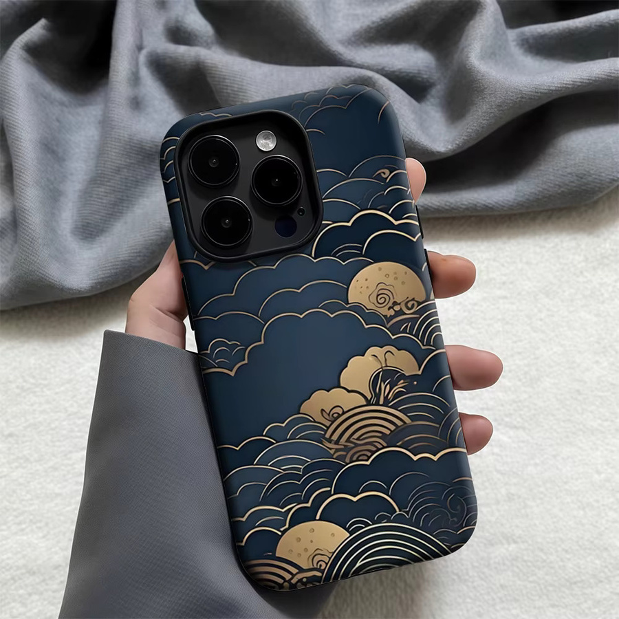 Potdemiel Midnight Cloud Gild iPhone Handyhülle Double-Layer Tough Case in Blau für iPhone 17 16 15 14 13 Pro Max Plus - Bild 4