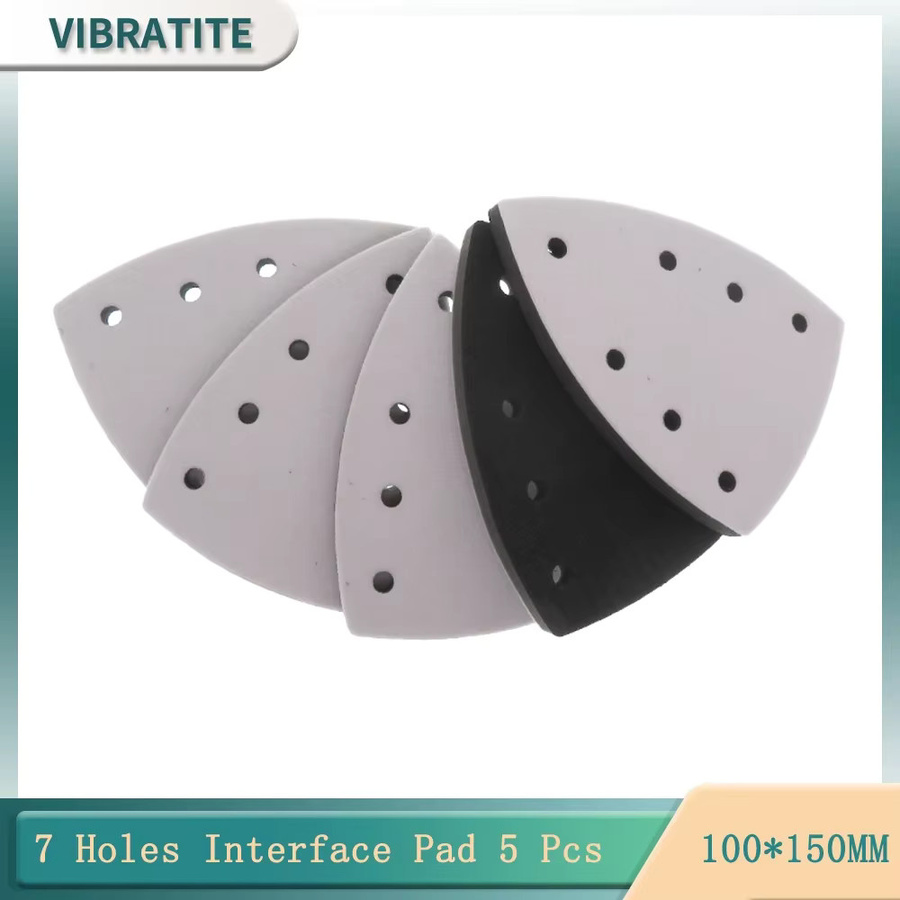 VIBRATITE 7-Loch Klett-Dreieck-Schleifpad für Poliermaschinen und Schleifgeräte, Dicke: 10 mm, B/T/H: 15 x 15 x 1 cm - Bild 2