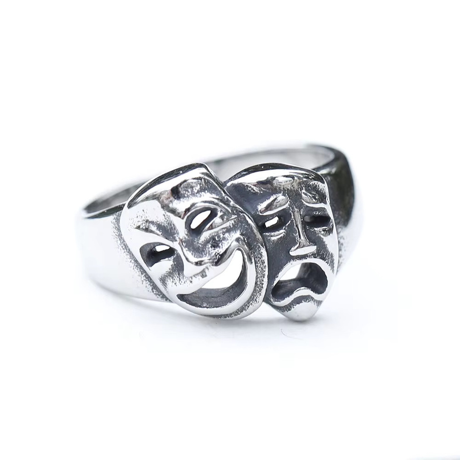 Ring Cry and Smile, Edelstahl, Silber, Unisex - Bild 4