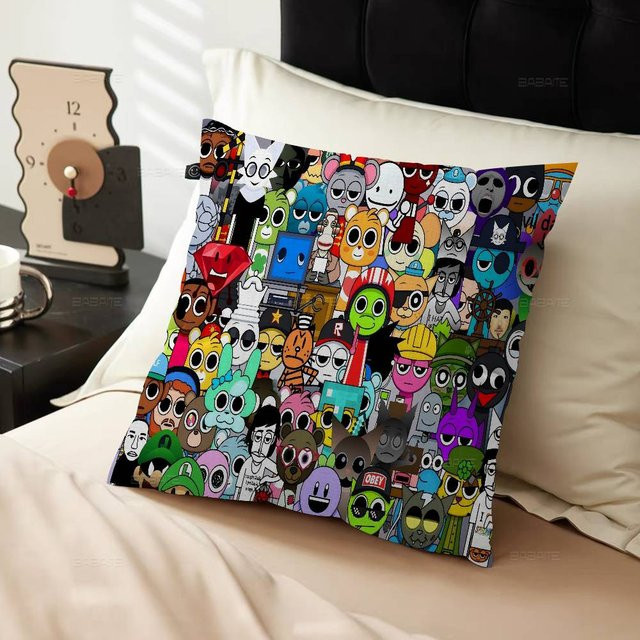 JMG Clothing S-Sprunki Incredibox Kissenbezug mit Grafikdesign, Mehrfarbig, B/T: 35 x 35 cm - Bild 1
