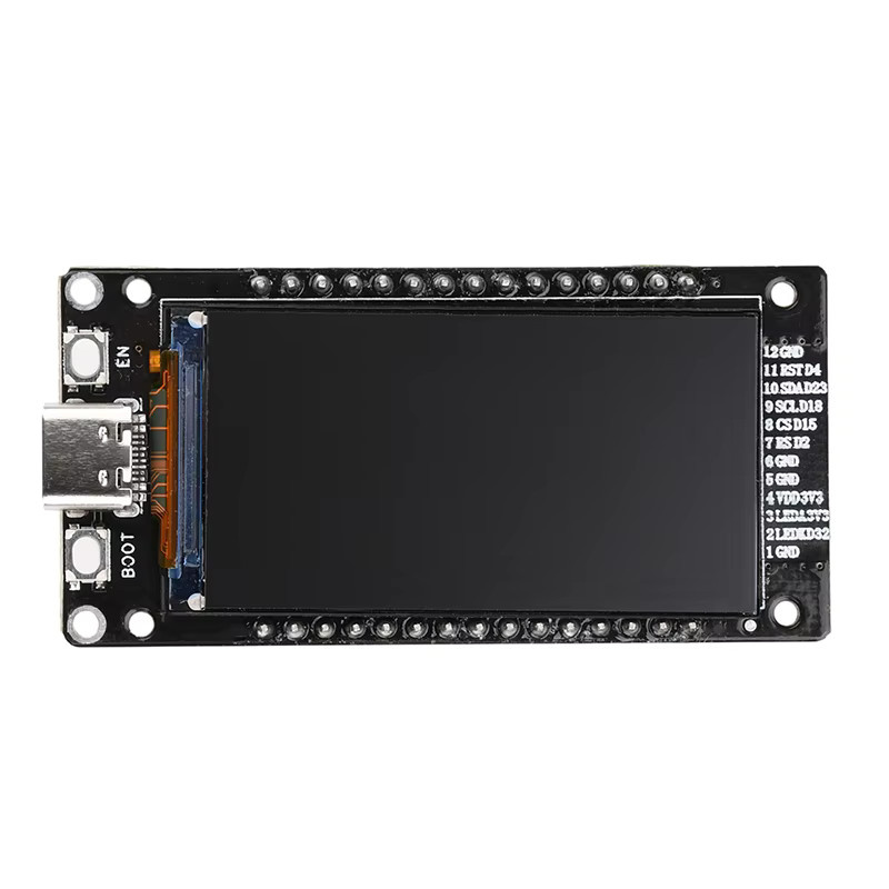ESP32 Entwicklungsplatine mit 1,9 Zoll LCD-Bildschirm, WiFi und Bluetooth, USB-C Anschluss, Schwarz - Bild 2