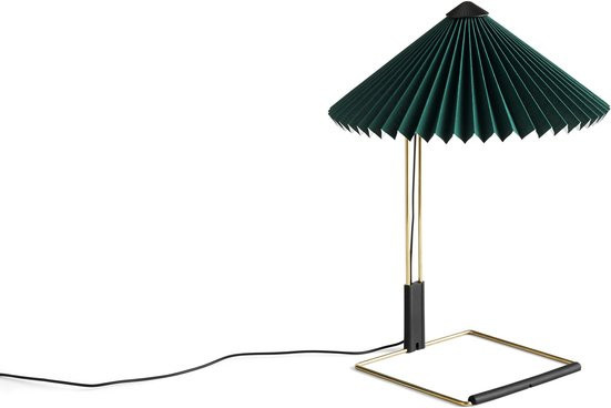 HAY Matin Tischleuchte mit LED in Messing und grünem Baumwollschirm, dimmbar - Bild 1