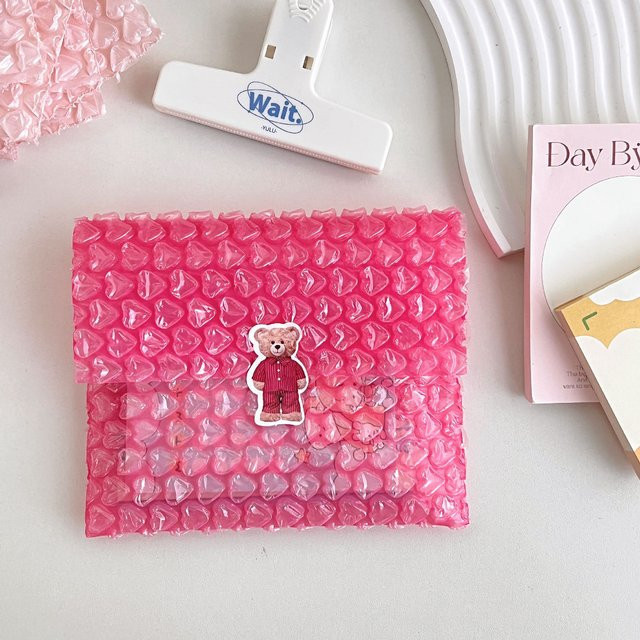 10 Stück herzförmige Luftpolstertaschen in Pink, selbstklebende gepolsterte Umschläge als Versandverpackungsbeutel - Bild 1