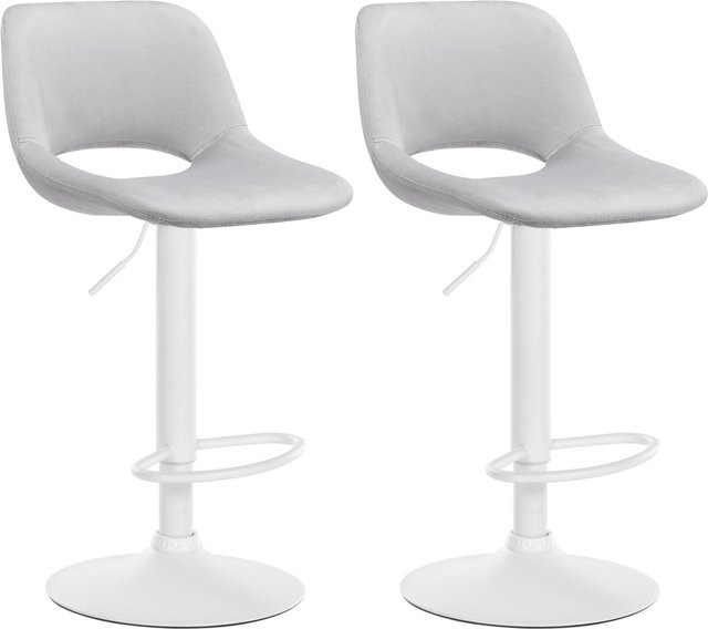 CLP 2er Set Barhocker Camden modern mit Samt-Bezug in Grau - Bild 1