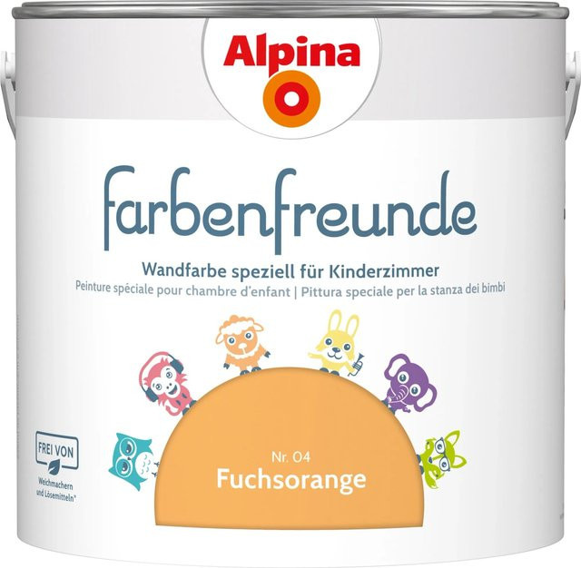 Alpina Farbenfreunde Wandfarbe Fuchsorange seidenmatt 2,5 Liter - Bild 1
