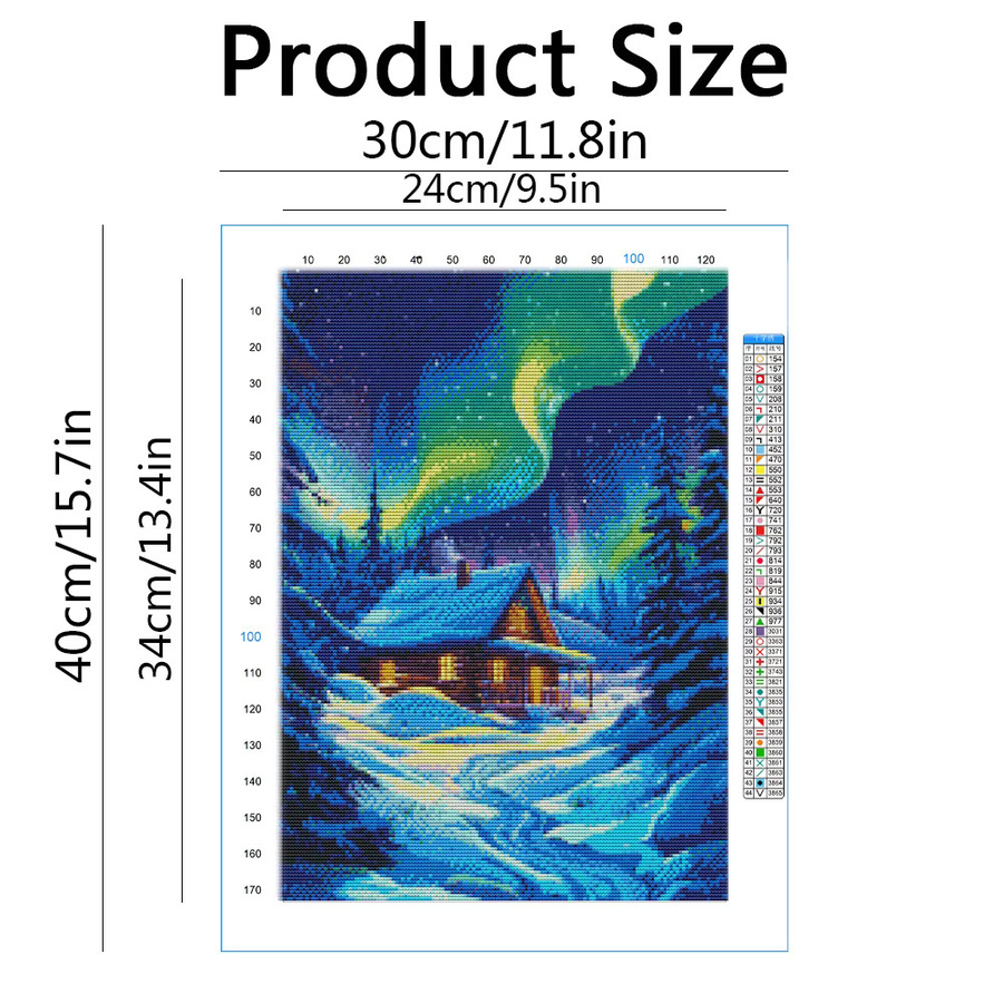 Evershine Kreuzstich-Set Winterlandschaft mit bedruckter Leinwand in Multicolour, B/H: 40 x 30 cm - Bild 2