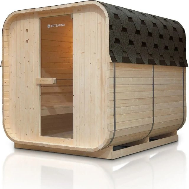 Artsauna Cube Fasssauna Nolvik XL für 6 Personen mit 8 kW Ofen und Zubehör - Bild 2